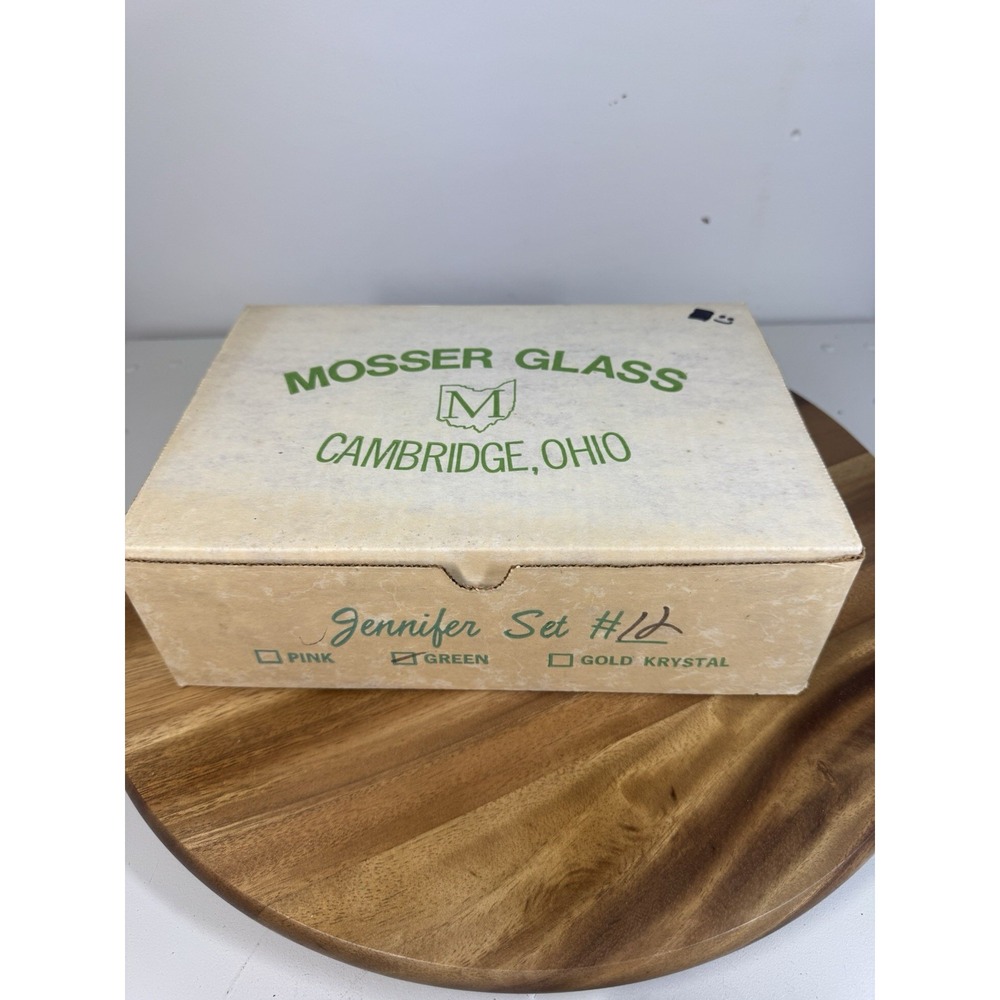 VTG Mosser Glass Miniatures depression, Jennifer #12 - Green Bowl Set - Picture 2 of 7